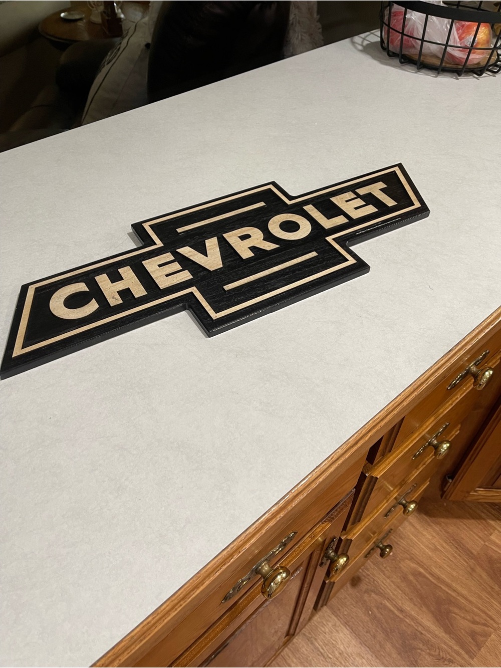 Hobby Lobby Black and Natural Chevrolet Wall Sign